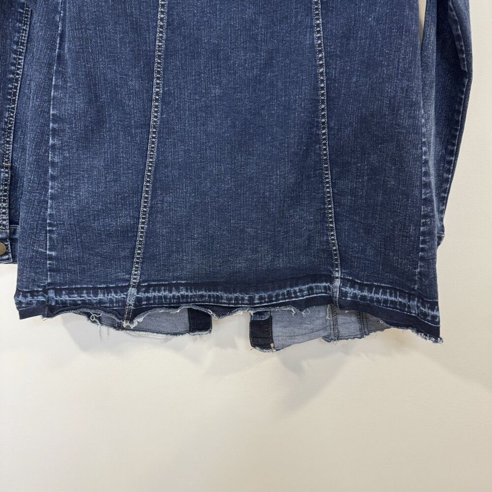 LOGO by Lori Goldstein Button Front Jean Jacket XS 0 Released Hem - Picture 7 of 11